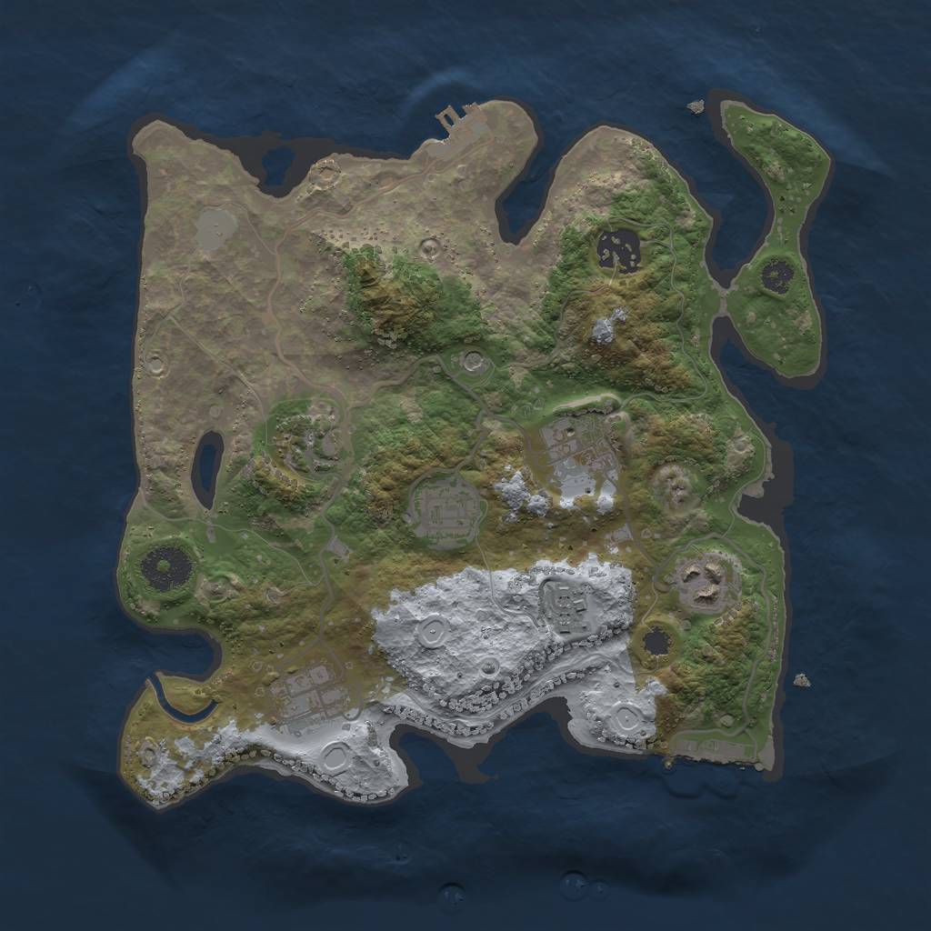 Rust Map: Procedural Map, Size: 3000, Seed: 50800, 15 Monuments