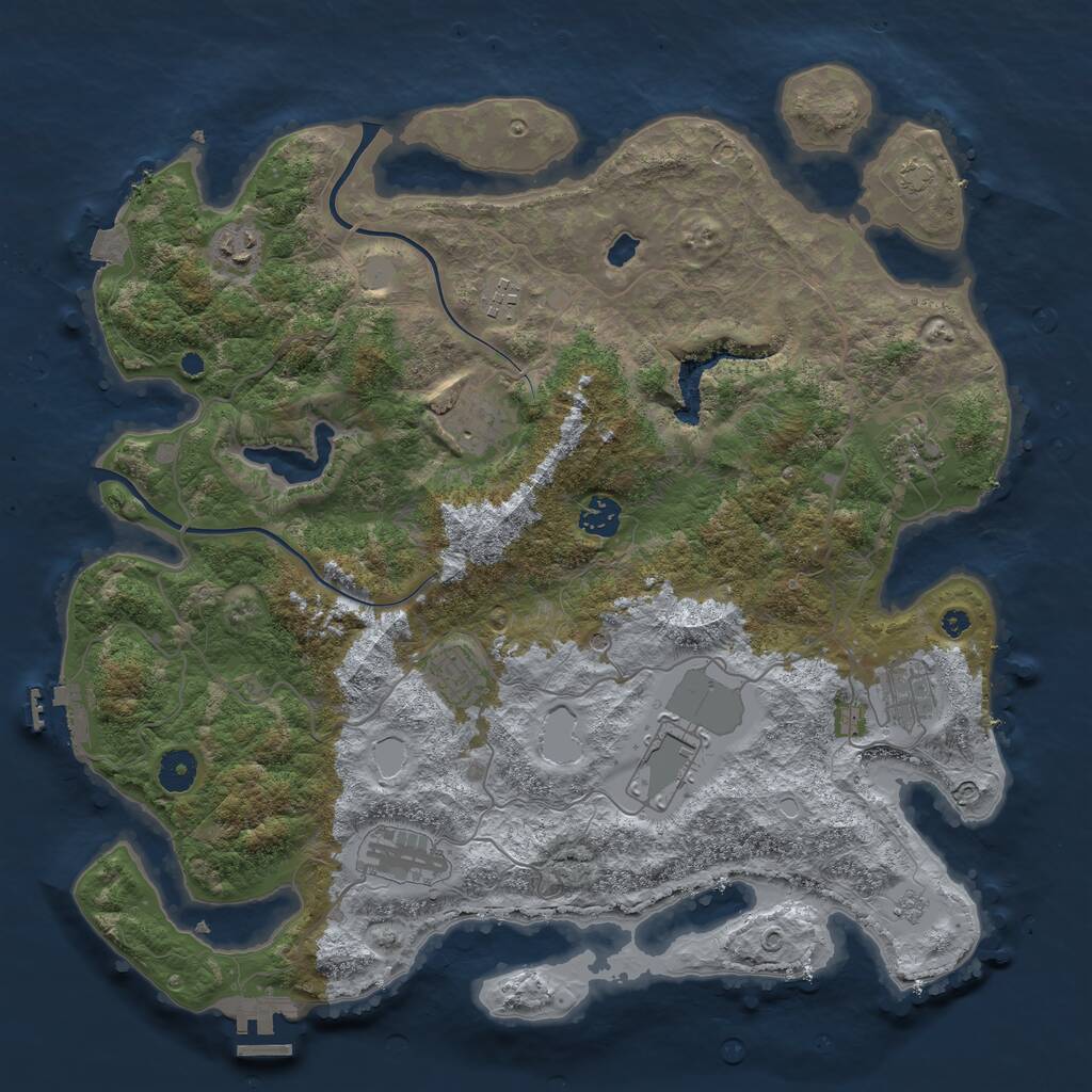 Rust Map: Procedural Map, Size: 4000, Seed: 561358576, 15 Monuments