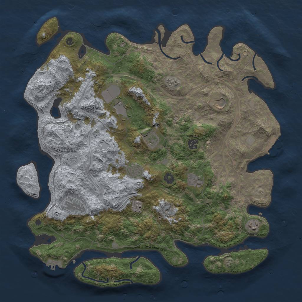 Rust Map: Procedural Map, Size: 4250, Seed: 1690852181, 16 Monuments