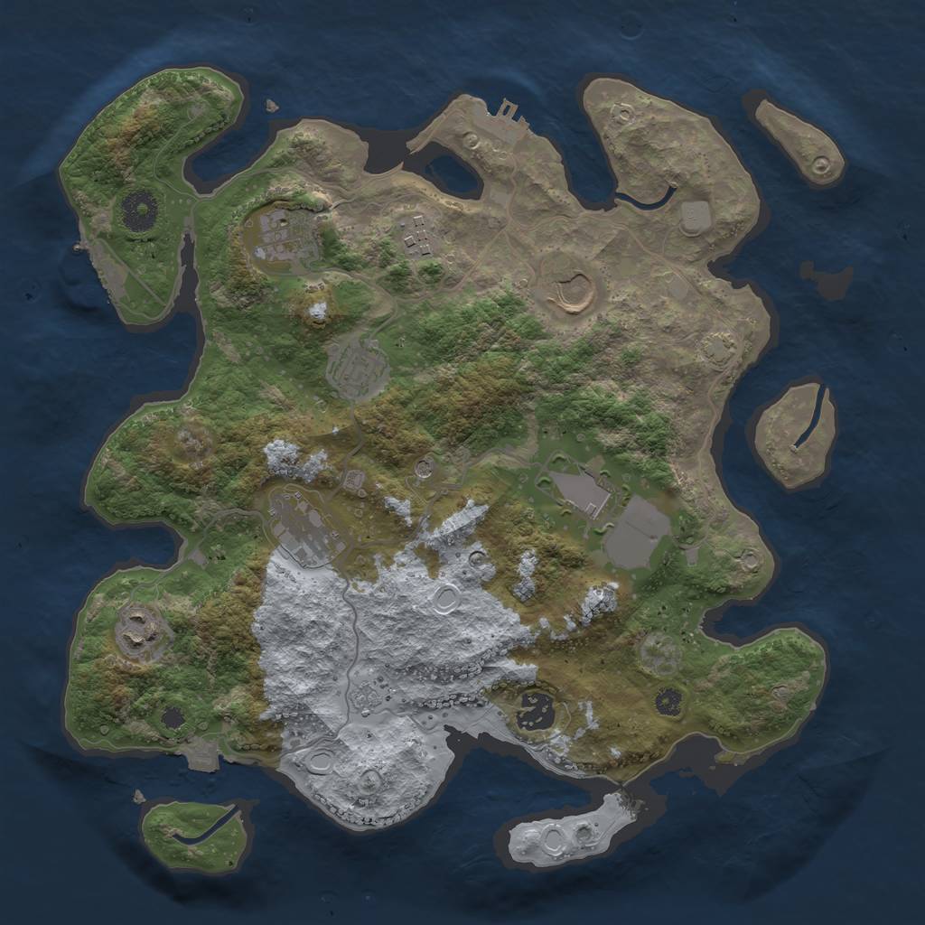 Rust Map: Procedural Map, Size: 3500, Seed: 868849003, 16 Monuments