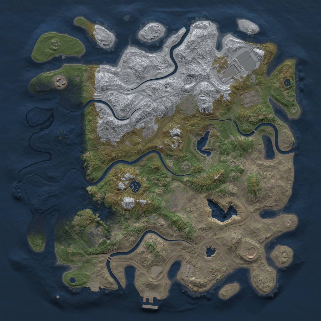 Rust Map: Procedural Map, Size: 4300, Seed: 97974, 16 Monuments