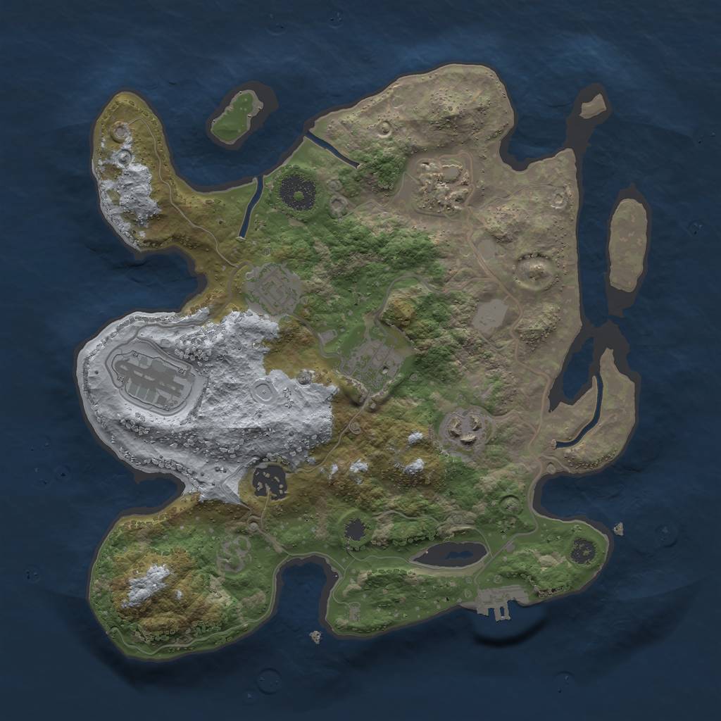 Rust Map: Procedural Map, Size: 3000, Seed: 401044449, 12 Monuments