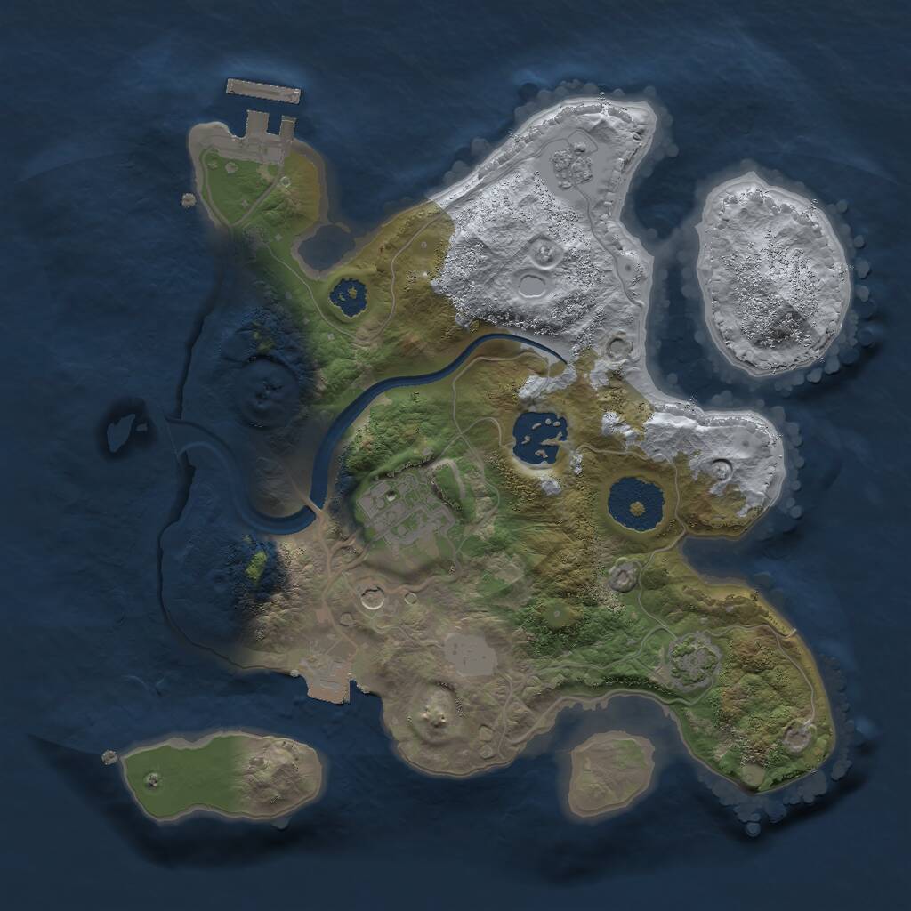 Rust Map: Procedural Map, Size: 2500, Seed: 1995923, 7 Monuments