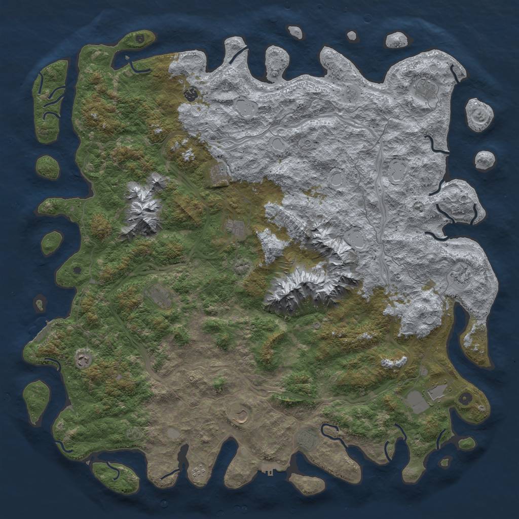 Rust Map: Procedural Map, Size: 6000, Seed: 80615686, 20 Monuments