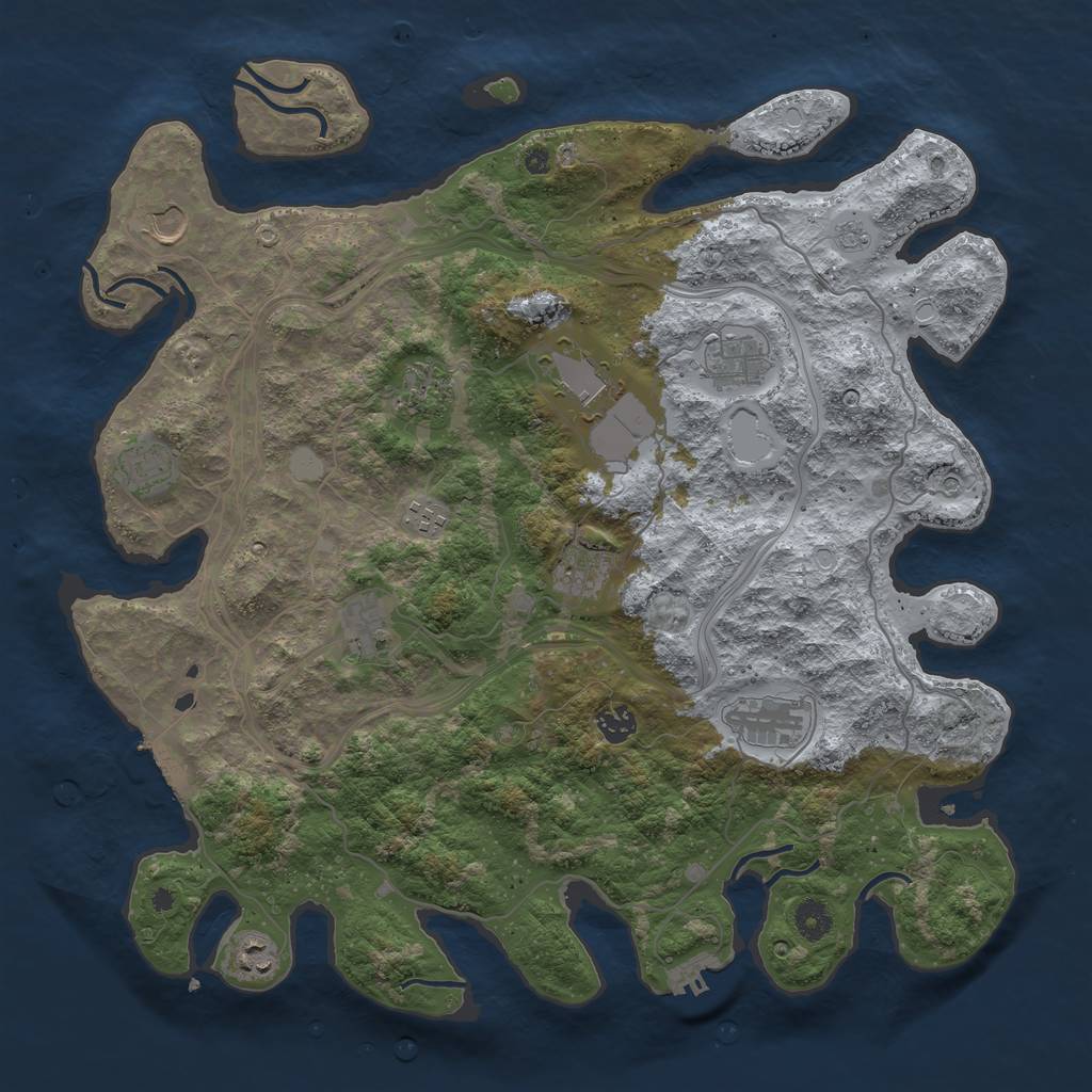 Rust Map: Procedural Map, Size: 4250, Seed: 701912929, 20 Monuments