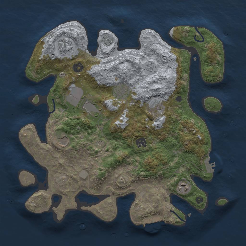 Rust Map: Procedural Map, Size: 3500, Seed: 62738, 17 Monuments