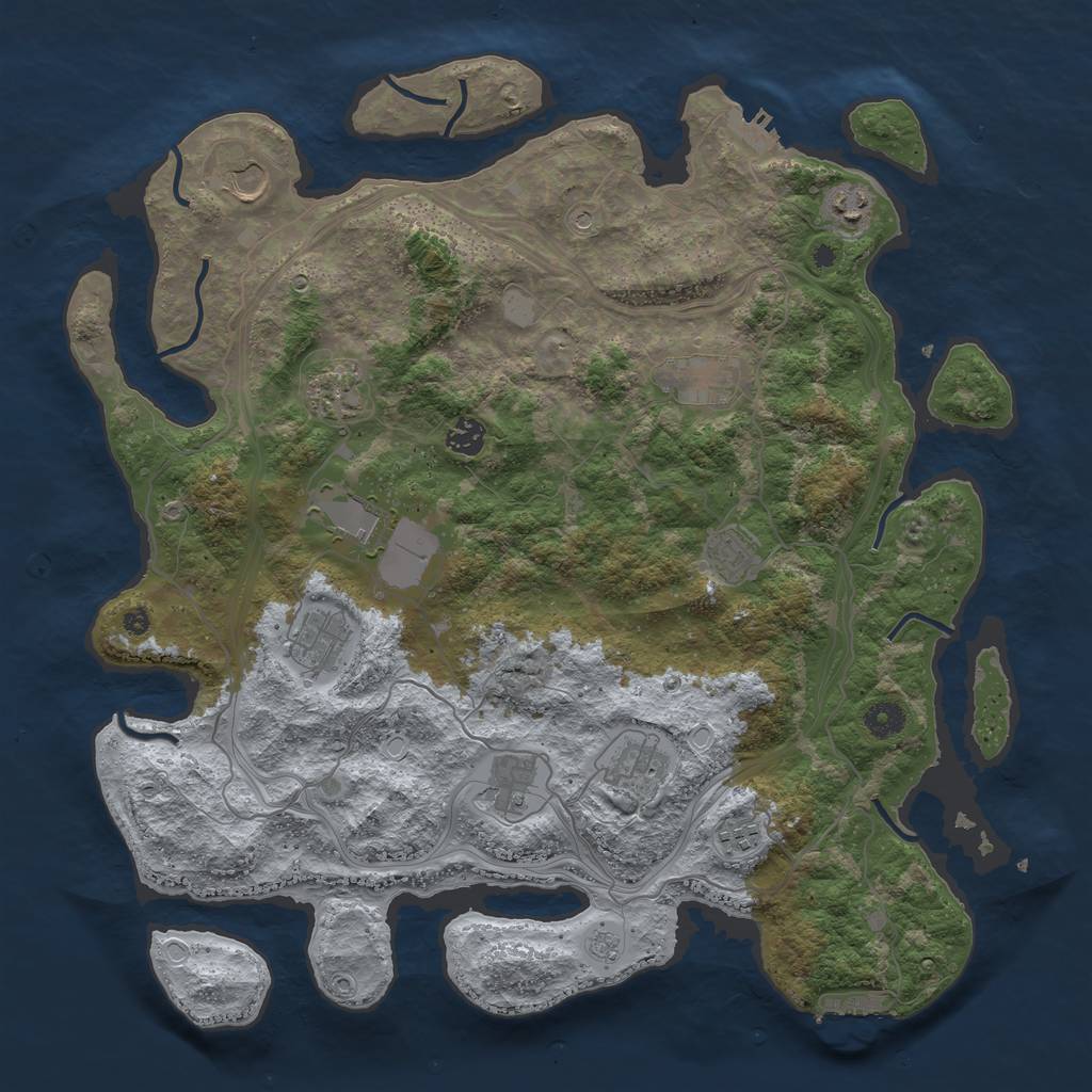 Rust Map: Procedural Map, Size: 4250, Seed: 697054164, 20 Monuments