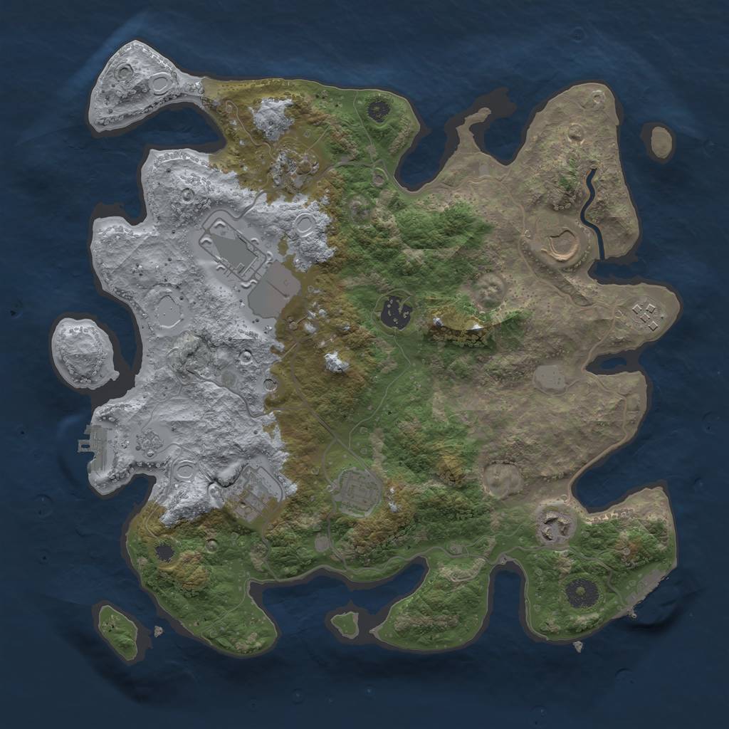Rust Map: Procedural Map, Size: 3500, Seed: 25927587, 15 Monuments