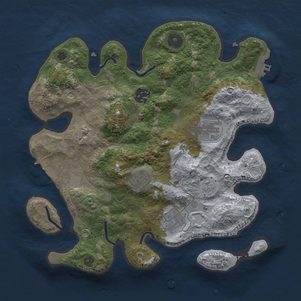 Rust Map: Procedural Map, Size: 3000, Seed: 606859602, 13 Monuments