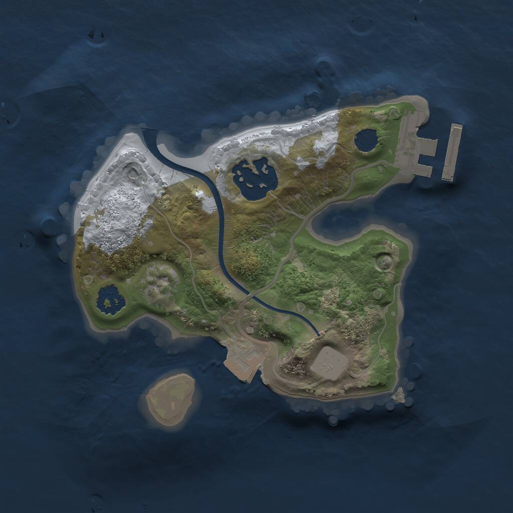 Rust Map: Procedural Map, Size: 1800, Seed: 1338266543, 3 Monuments