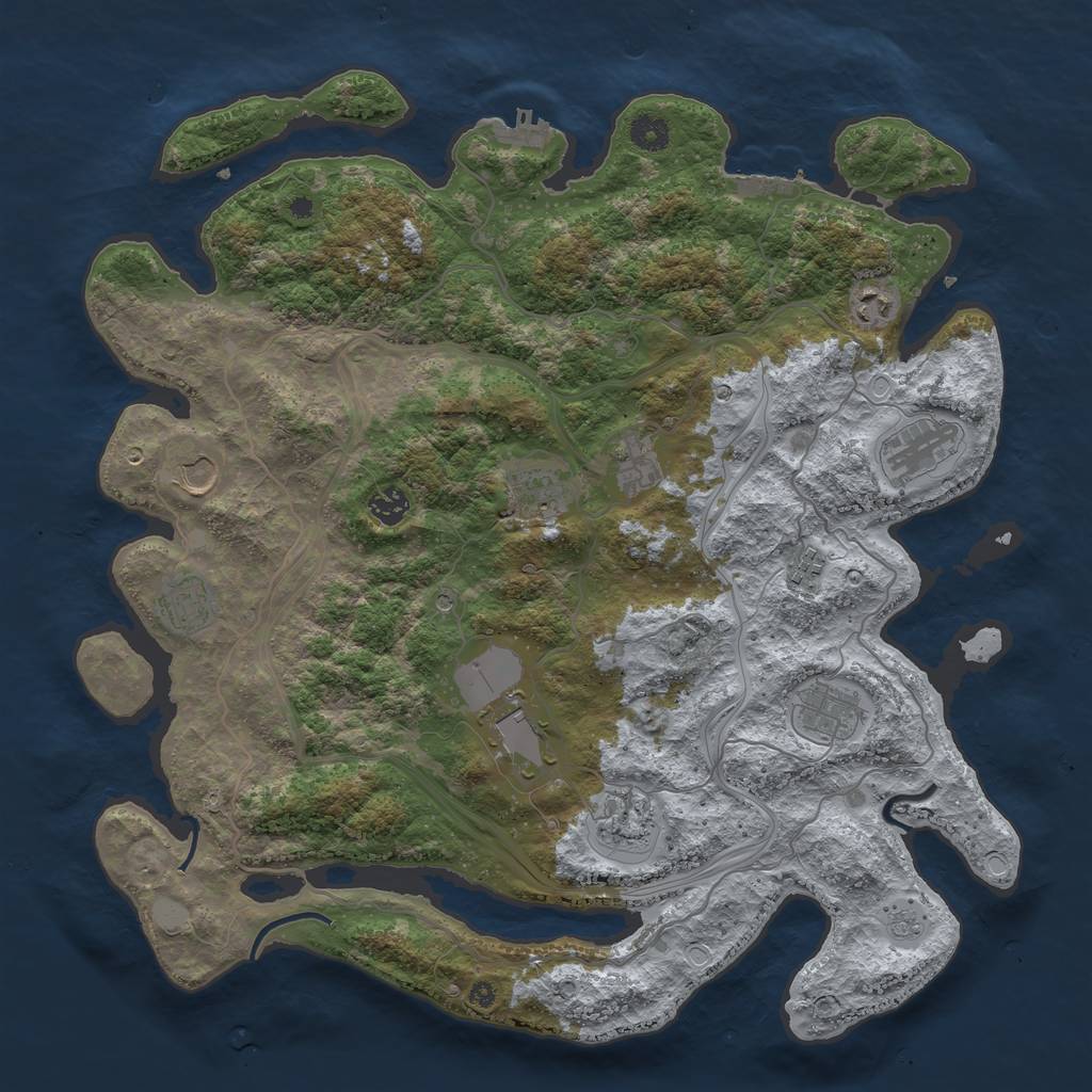 Rust Map: Procedural Map, Size: 4250, Seed: 439577532, 20 Monuments