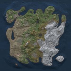 Thumbnail Rust Map: Procedural Map, Size: 3500, Seed: 1099086057, 19 Monuments