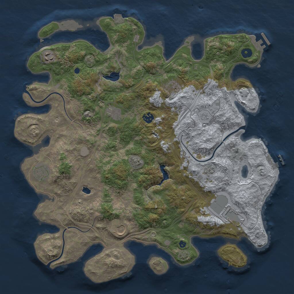 Rust Map: Procedural Map, Size: 4250, Seed: 814557781, 14 Monuments