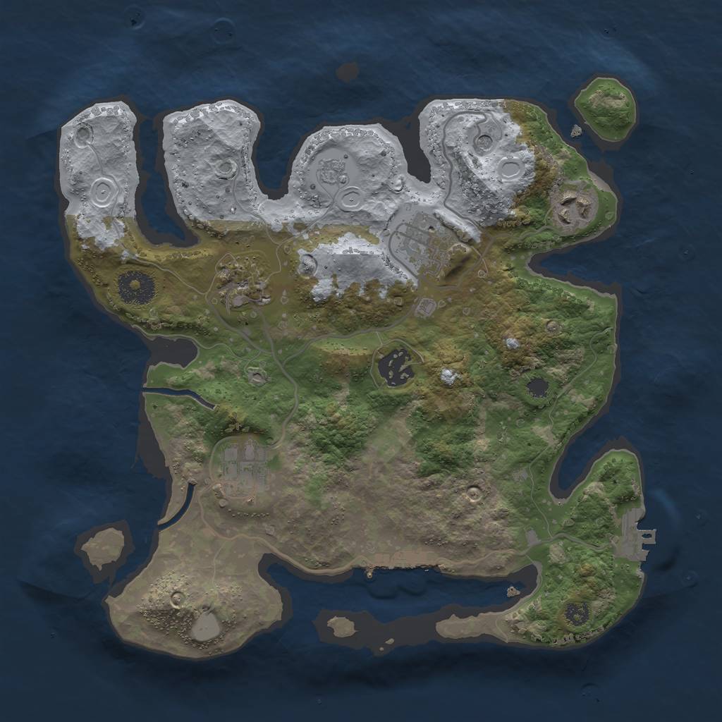 Rust Map: Procedural Map, Size: 3000, Seed: 248833364, 14 Monuments