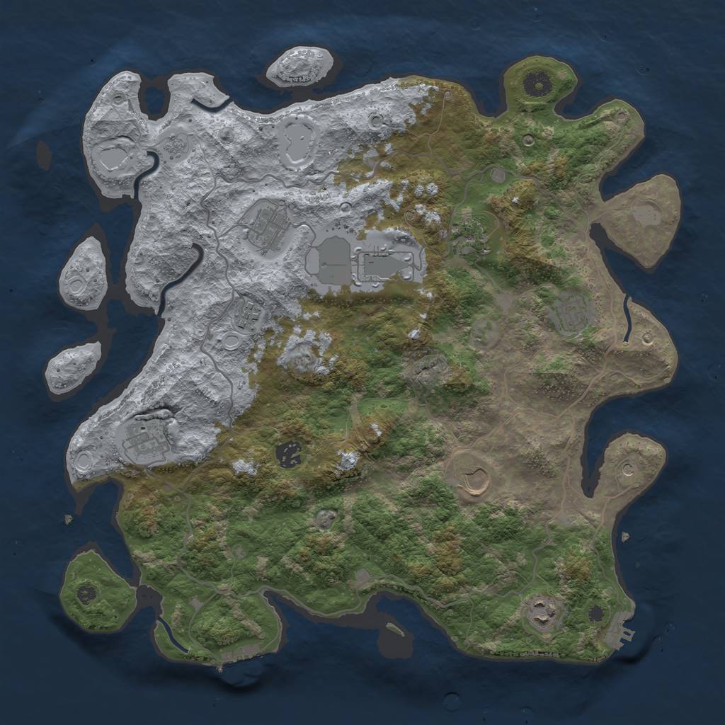 Rust Map: Procedural Map, Size: 4000, Seed: 192231328, 18 Monuments