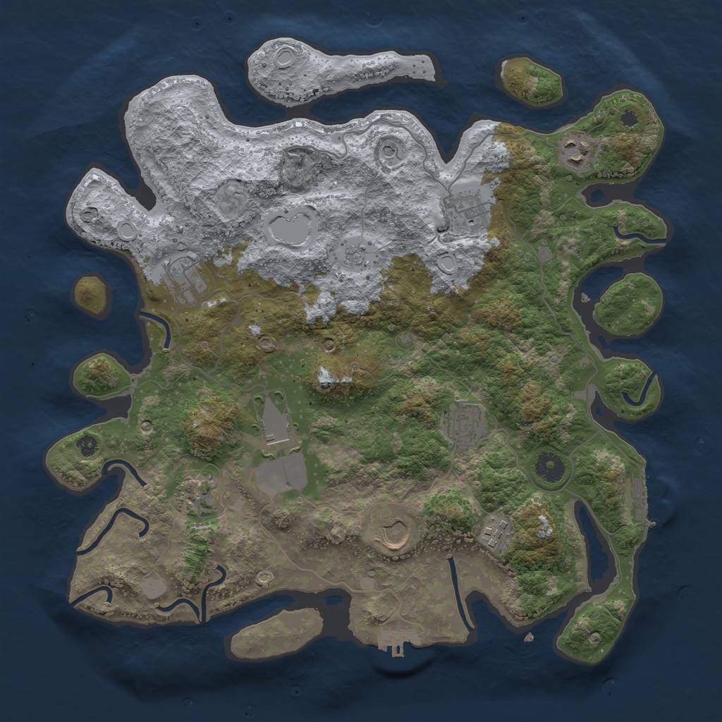 Rust Map: Procedural Map, Size: 3700, Seed: 1475062022, 15 Monuments
