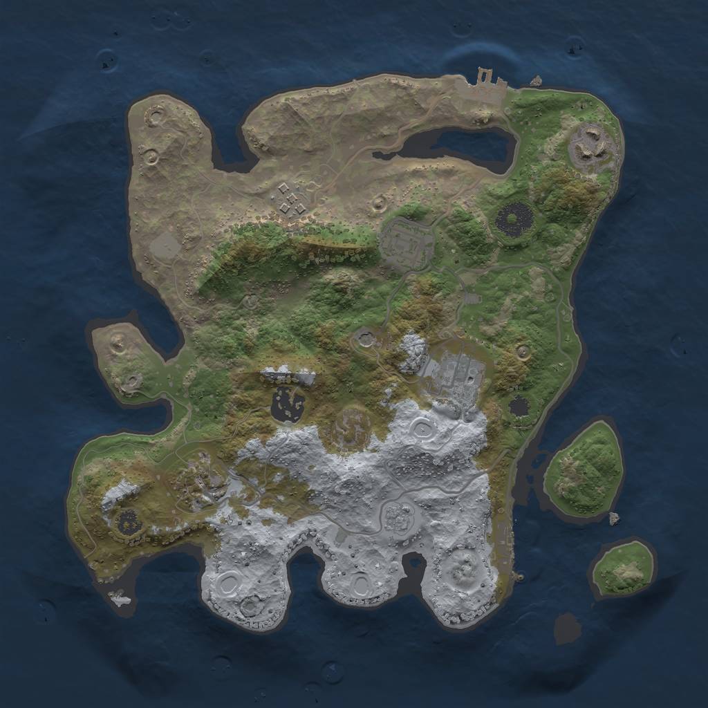 Rust Map: Procedural Map, Size: 3000, Seed: 2061976217, 15 Monuments