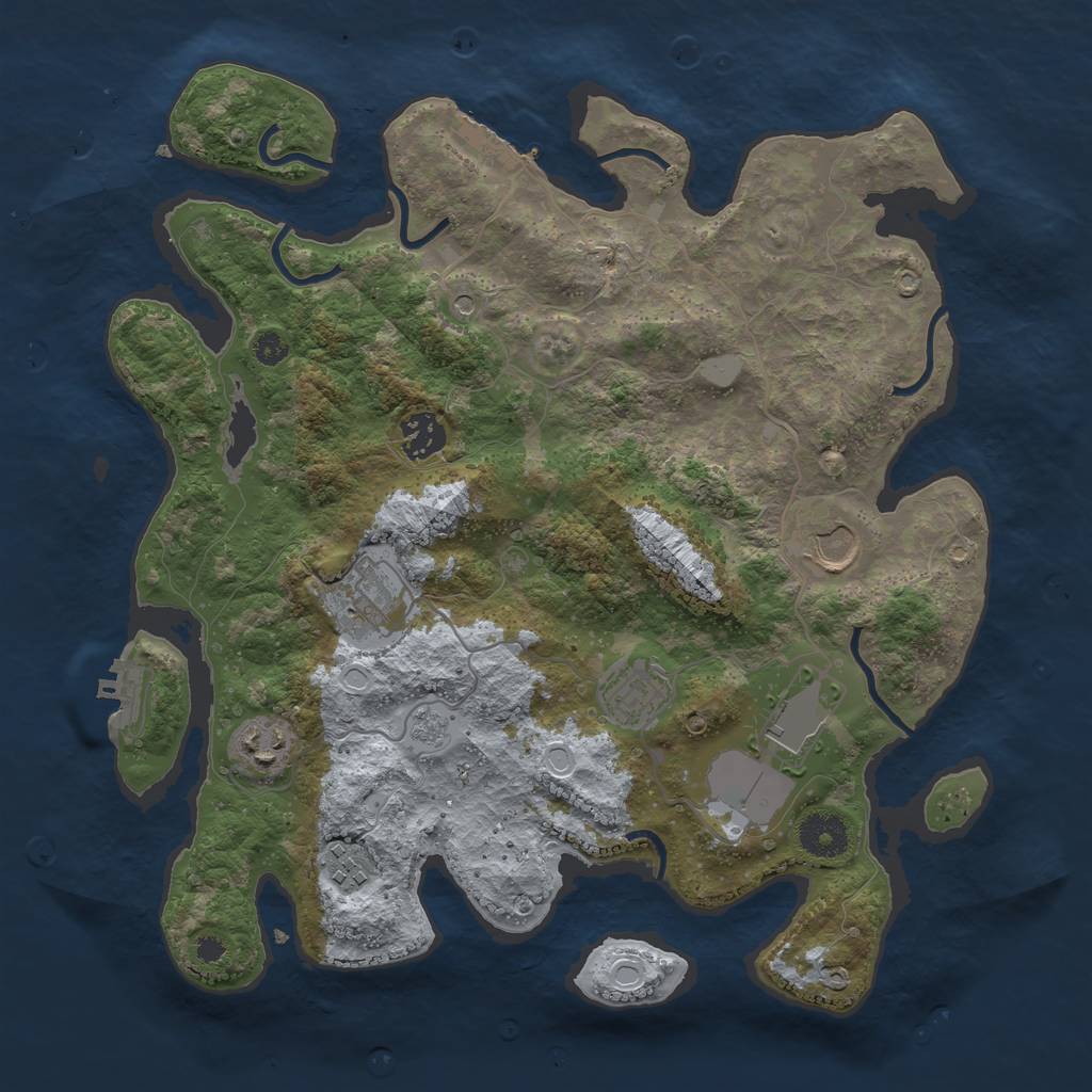 Rust Map: Procedural Map, Size: 3500, Seed: 87914913, 16 Monuments