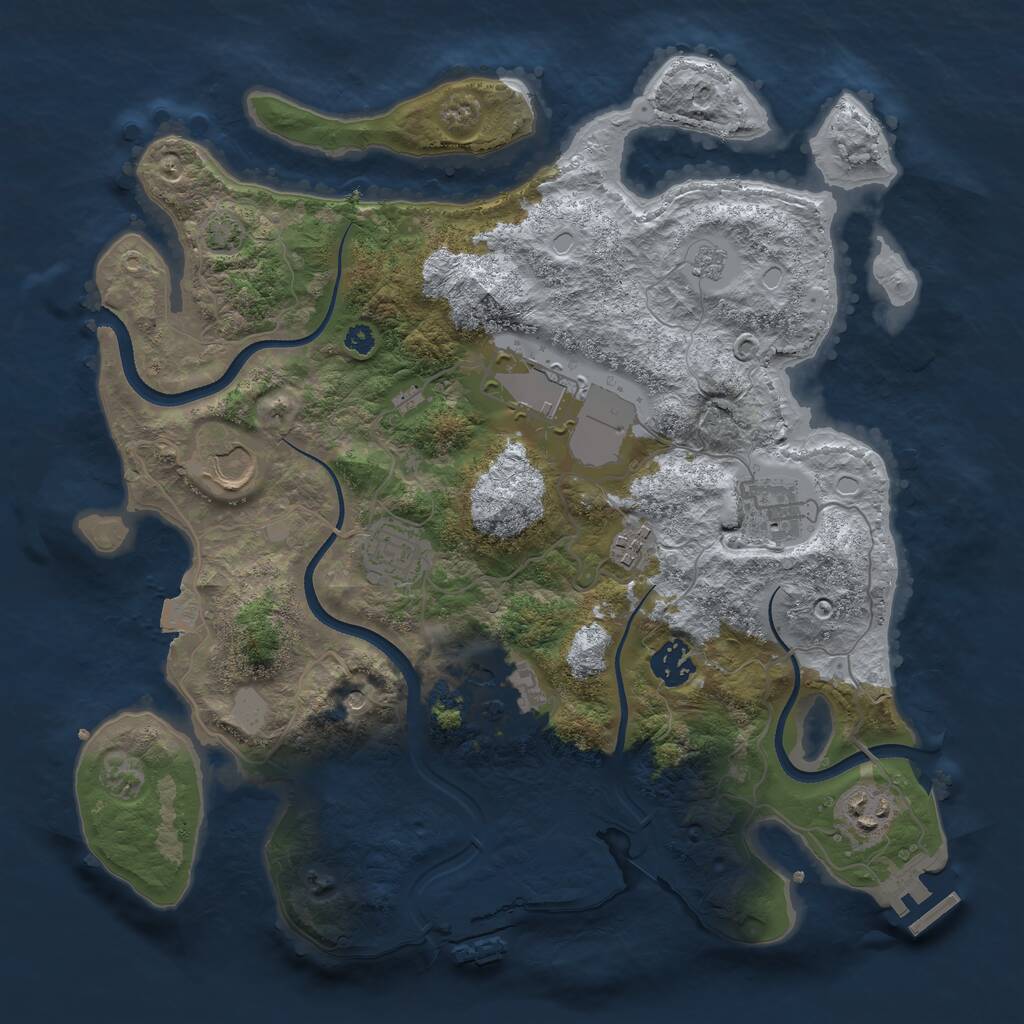 Rust Map: Procedural Map, Size: 3500, Seed: 94540225, 14 Monuments