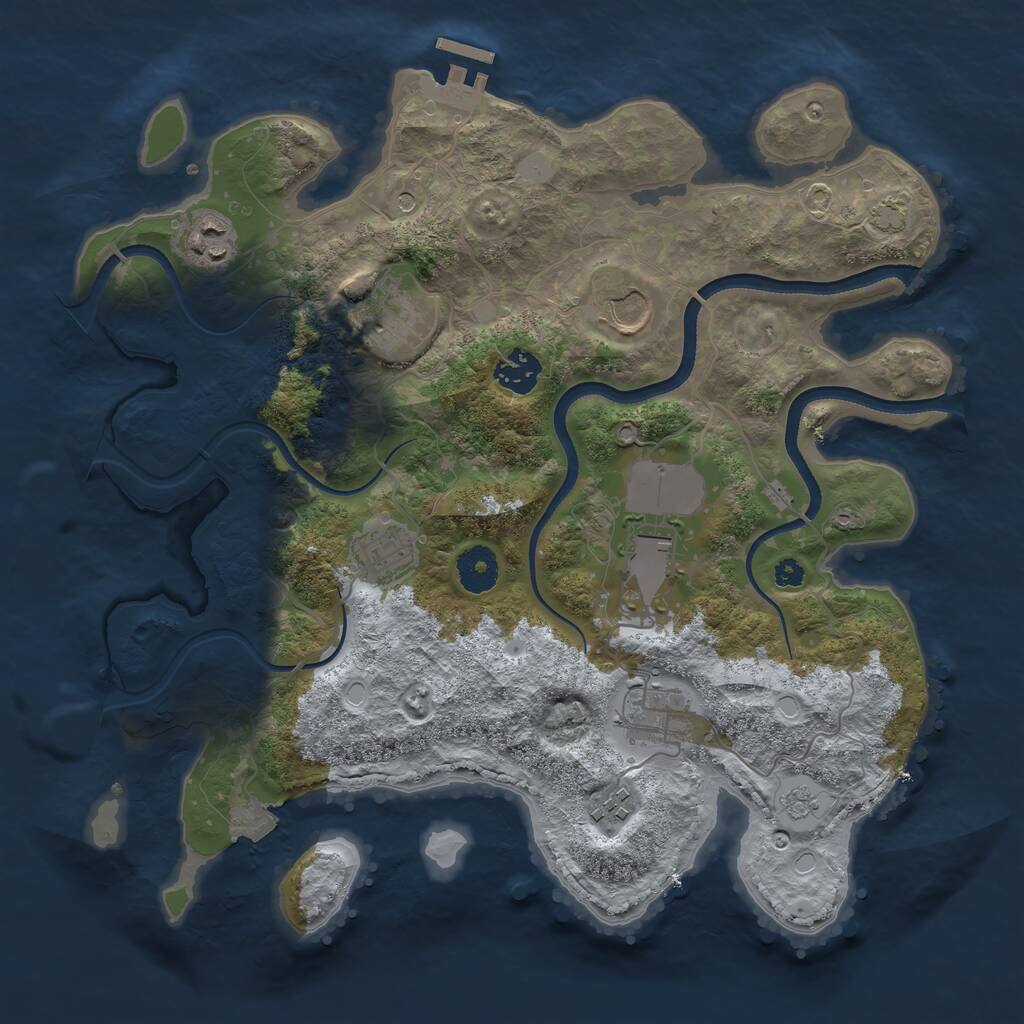 Rust Map: Procedural Map, Size: 3500, Seed: 82670697, 13 Monuments