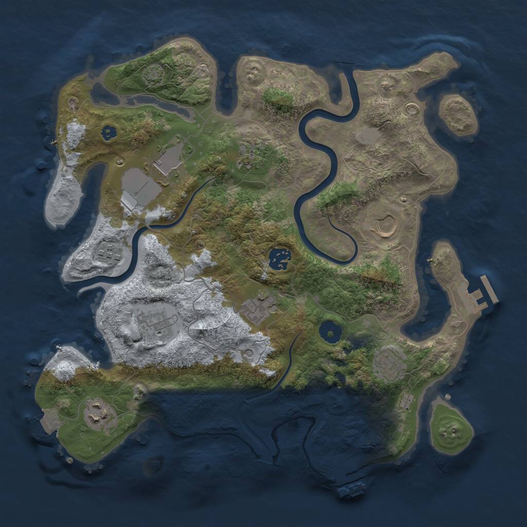 Rust Map: Procedural Map, Size: 3500, Seed: 56609840, 14 Monuments