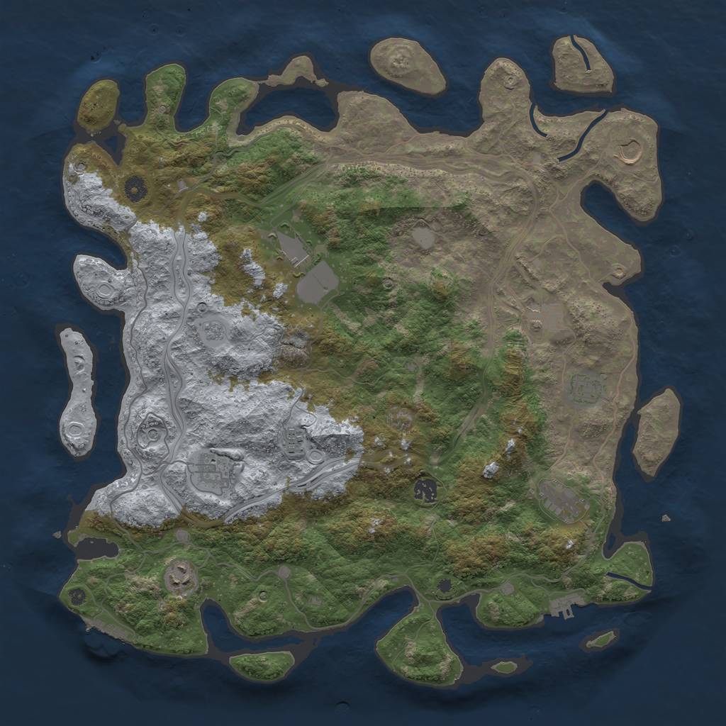Rust Map: Procedural Map, Size: 4500, Seed: 51654803, 18 Monuments