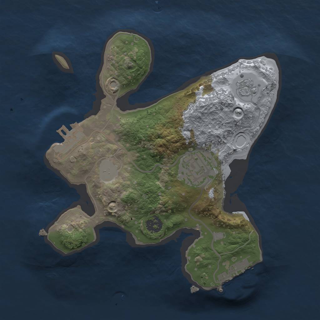 Rust Map: Procedural Map, Size: 2000, Seed: 853692323, 9 Monuments