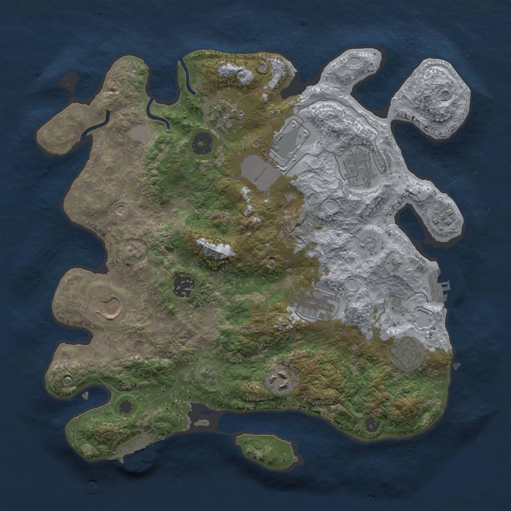 Rust Map: Procedural Map, Size: 3500, Seed: 95115006, 18 Monuments