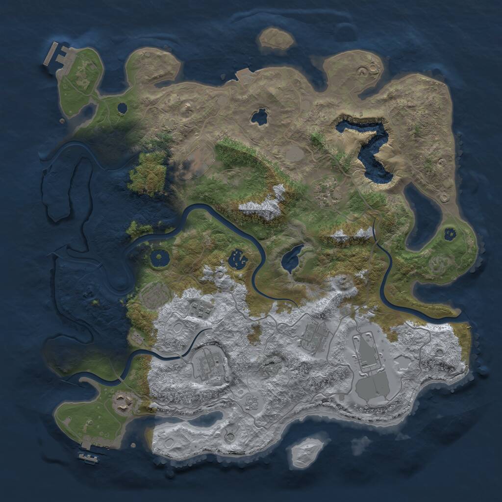 Rust Map: Procedural Map, Size: 4000, Seed: 37359, 15 Monuments