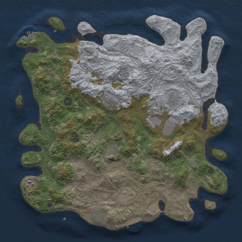 Rust Map: Procedural Map, Size: 4250, Seed: 221222, 19 Monuments