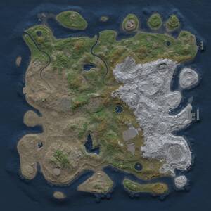 Thumbnail Rust Map: Procedural Map, Size: 4000, Seed: 118457665, 14 Monuments