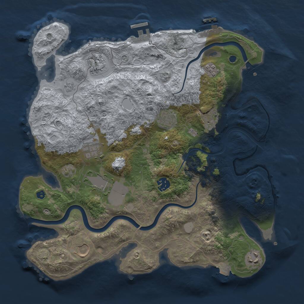 Rust Map: Procedural Map, Size: 3500, Seed: 859766771, 15 Monuments