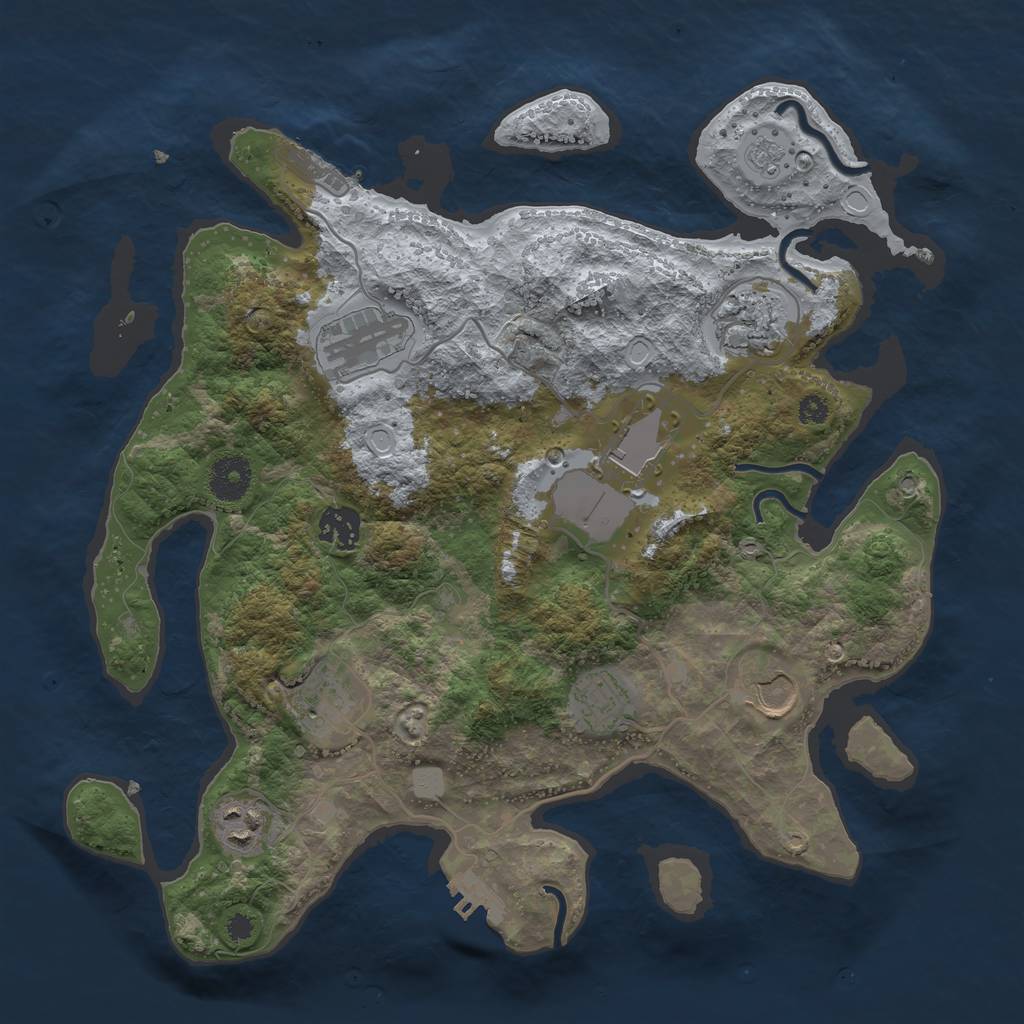 Rust Map: Procedural Map, Size: 3500, Seed: 69972023, 16 Monuments