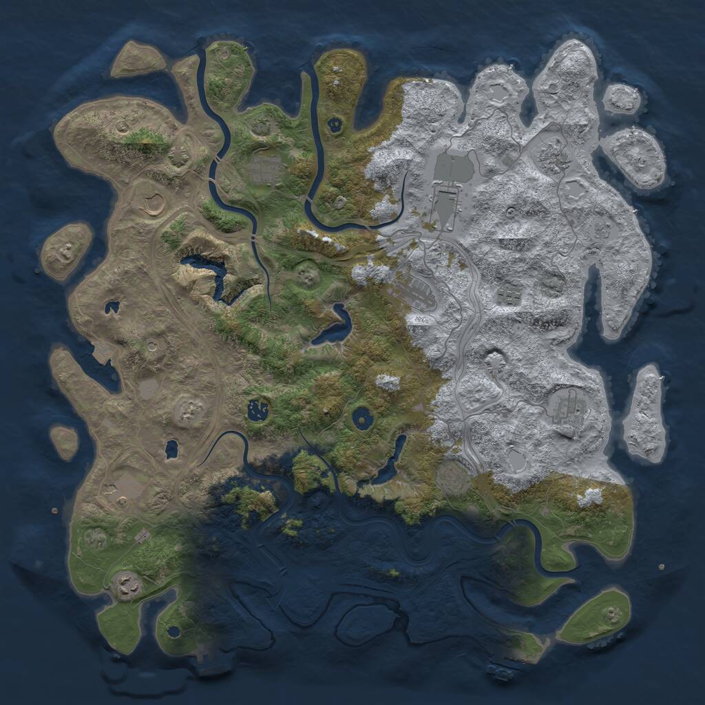 Rust Map: Procedural Map, Size: 4800, Seed: 797717412, 17 Monuments