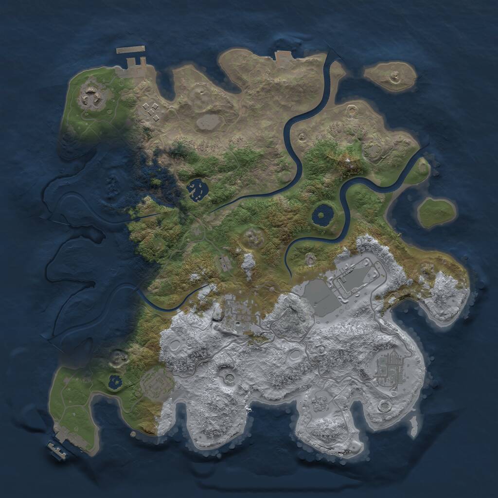 Rust Map: Procedural Map, Size: 3500, Seed: 71248424, 13 Monuments