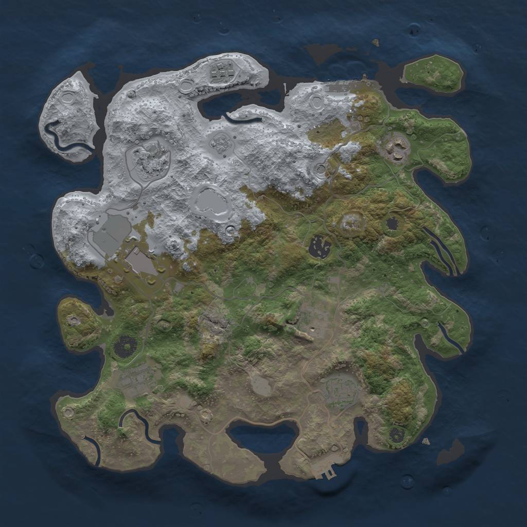 Rust Map: Procedural Map, Size: 3500, Seed: 617924707, 17 Monuments