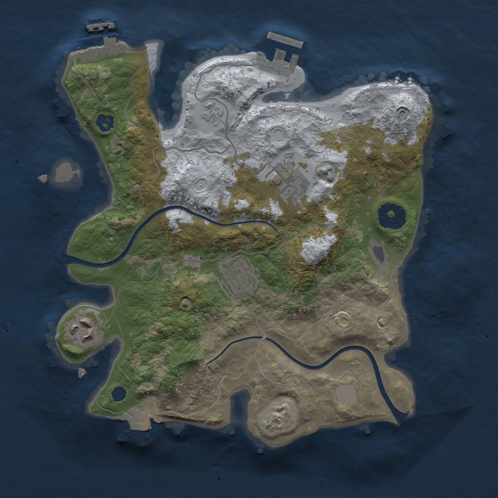 Rust Map: Procedural Map, Size: 2750, Seed: 756756765, 7 Monuments