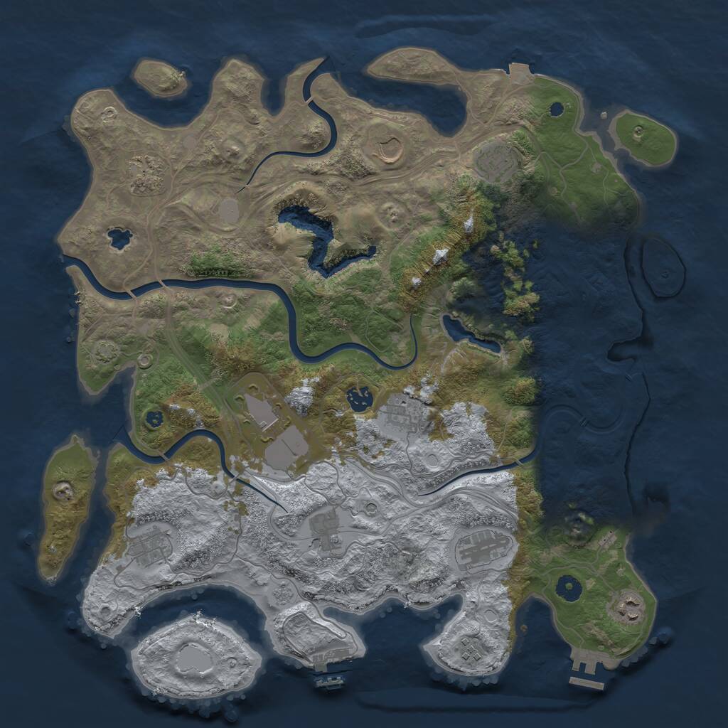 Rust Map: Procedural Map, Size: 4250, Seed: 995355483, 17 Monuments