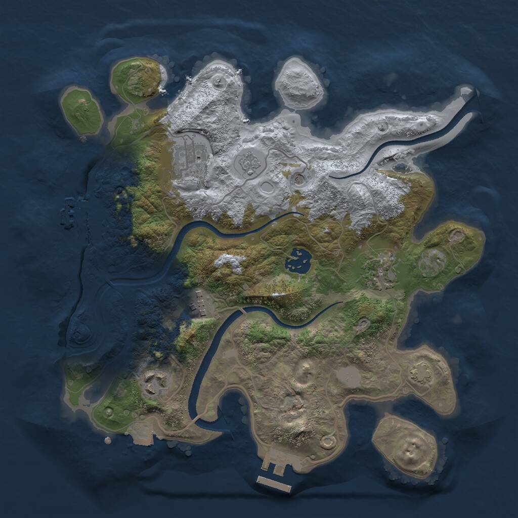 Rust Map: Procedural Map, Size: 3000, Seed: 3213223, 11 Monuments