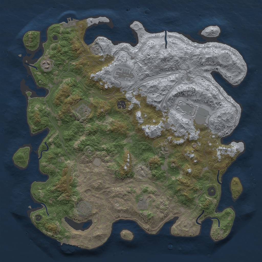 Rust Map: Procedural Map, Size: 4250, Seed: 690112, 18 Monuments