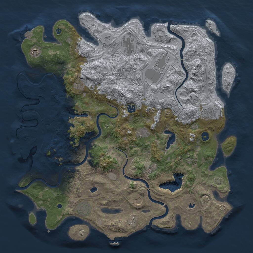 Rust Map: Procedural Map, Size: 4500, Seed: 2102, 17 Monuments