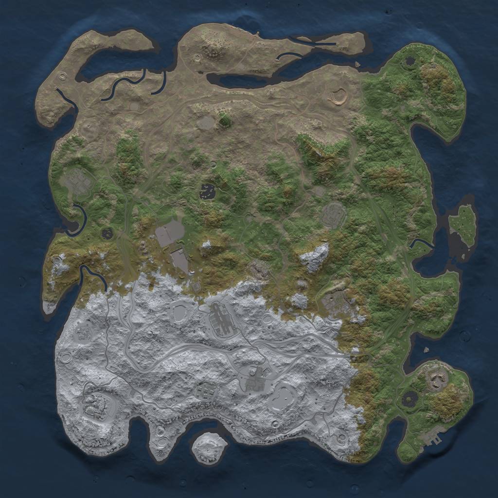 Rust Map: Procedural Map, Size: 4500, Seed: 5675758, 20 Monuments