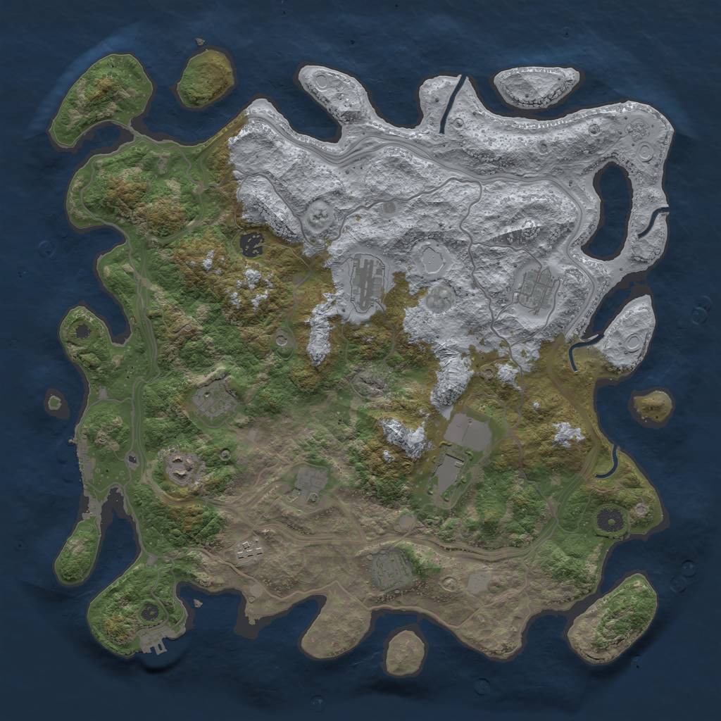 Rust Map: Procedural Map, Size: 4250, Seed: 92618213, 18 Monuments