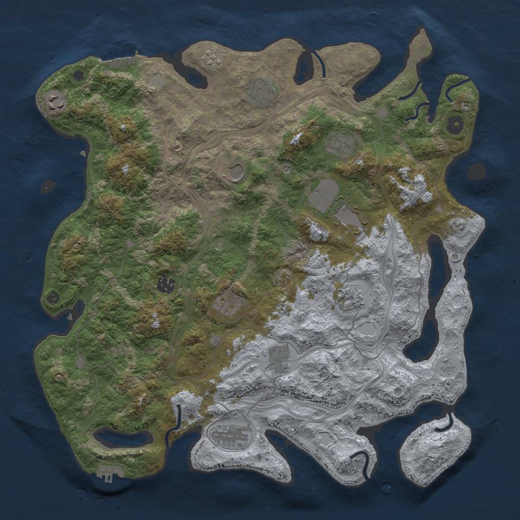 Rust Map: Procedural Map, Size: 4250, Seed: 917948281, 20 Monuments