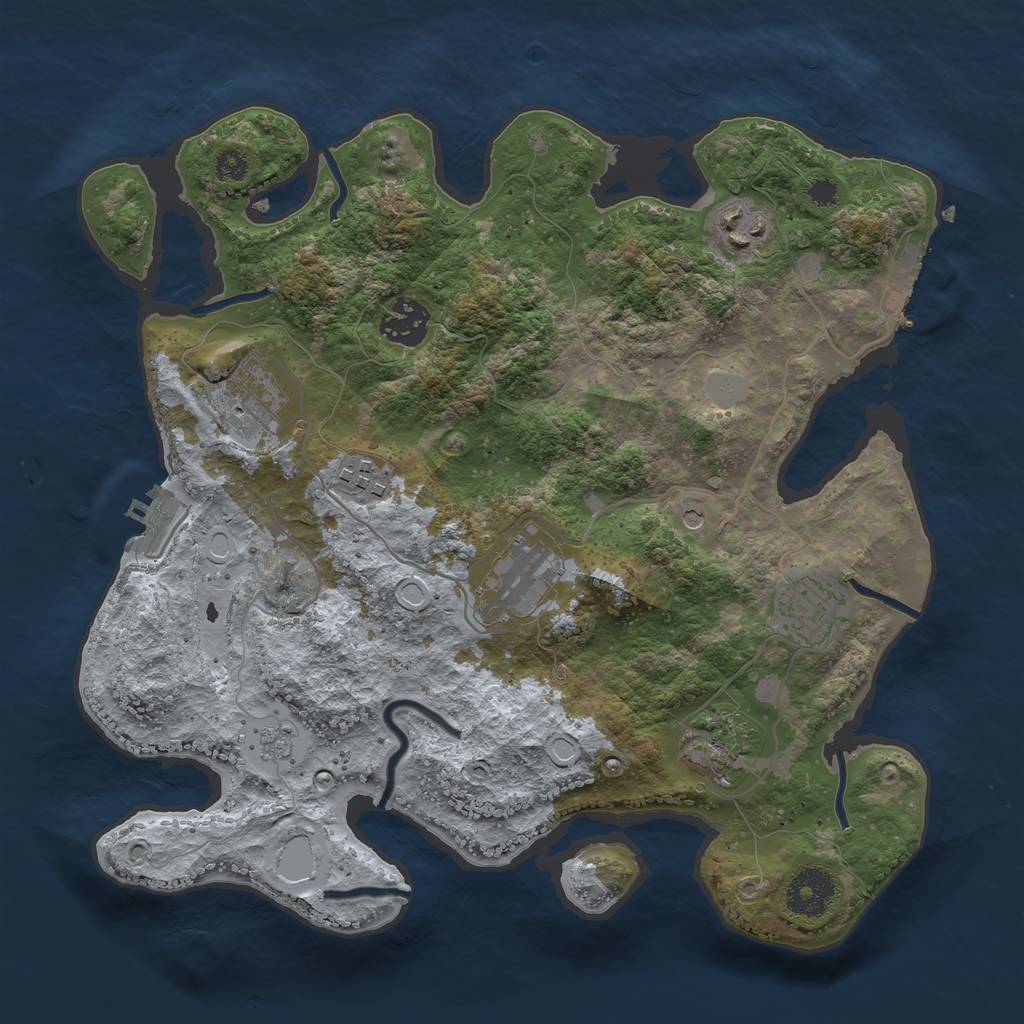 Rust Map: Procedural Map, Size: 3200, Seed: 274521864, 16 Monuments