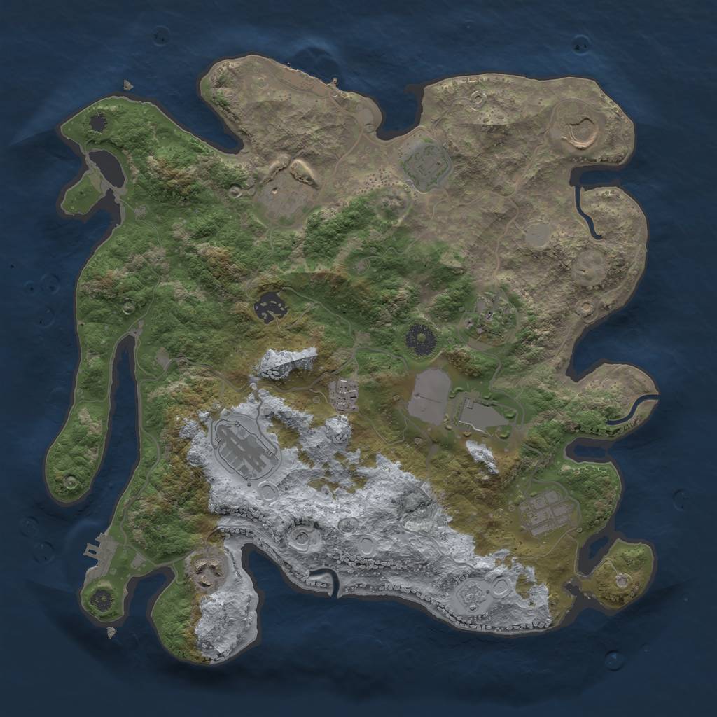 Rust Map: Procedural Map, Size: 3500, Seed: 967736906, 19 Monuments