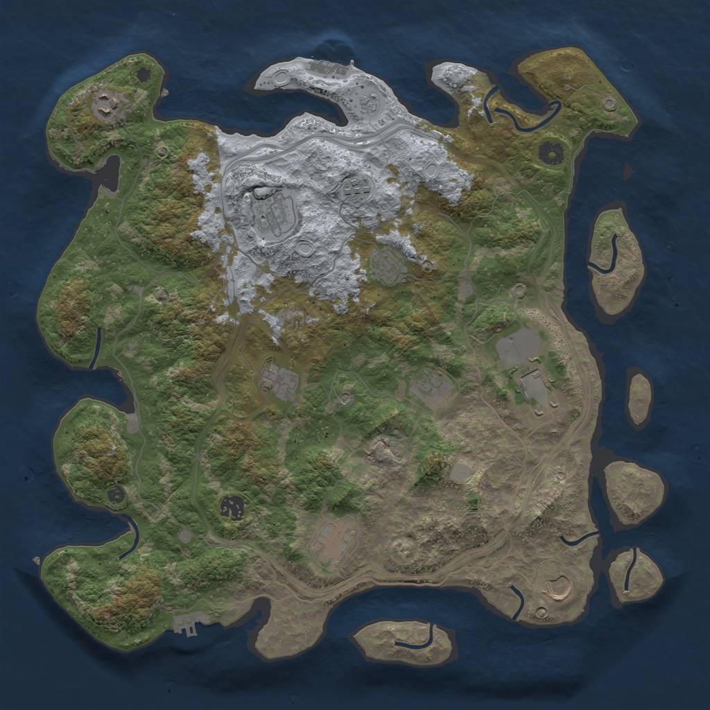 Rust Map: Procedural Map, Size: 4250, Seed: 828597777, 19 Monuments
