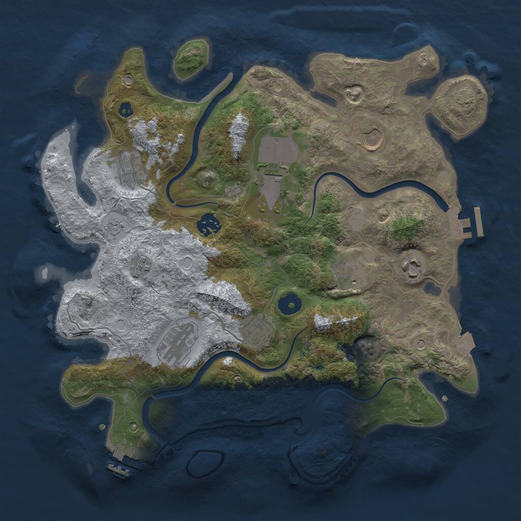 Rust Map: Procedural Map, Size: 3500, Seed: 920785857, 15 Monuments