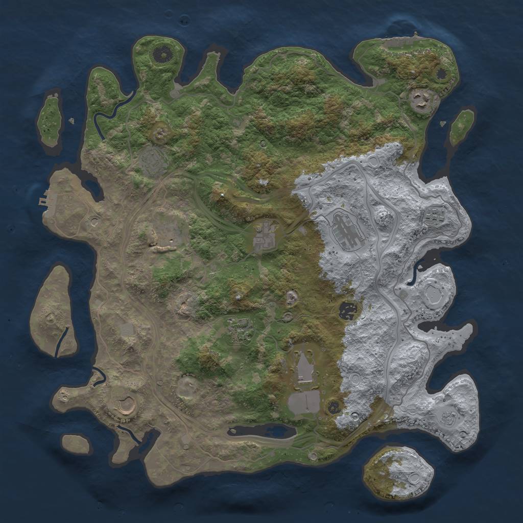 Rust Map: Procedural Map, Size: 4250, Seed: 122443852, 19 Monuments