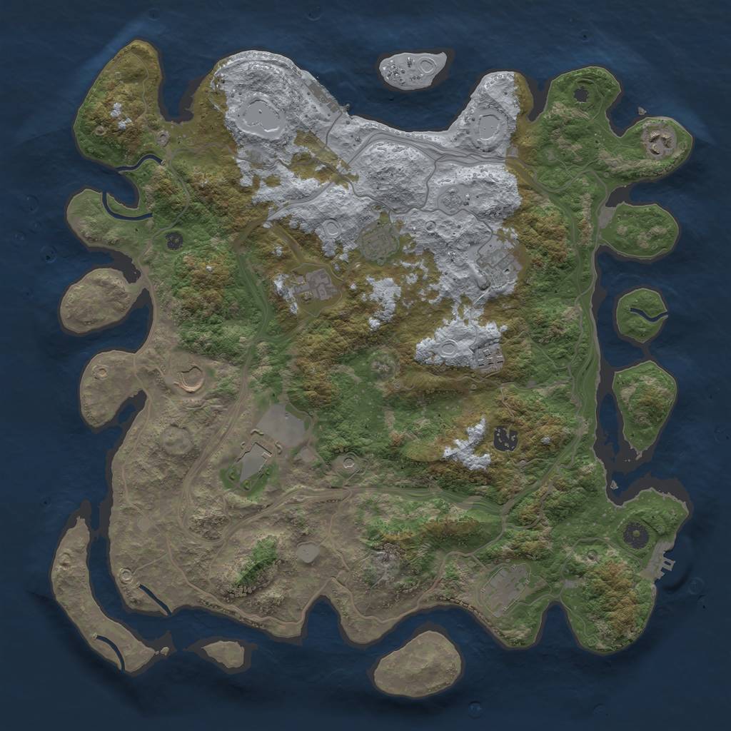 Rust Map: Procedural Map, Size: 4250, Seed: 19248, 16 Monuments